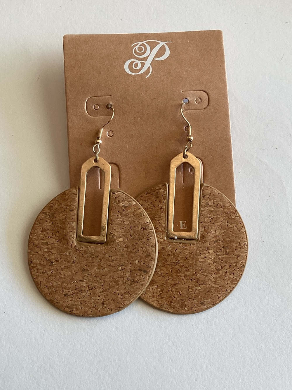 Plunder Cork and Gold-Tone Round‎ Drop Earrings